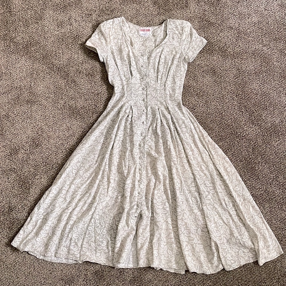 Vintage Full Skirt Floral Dress